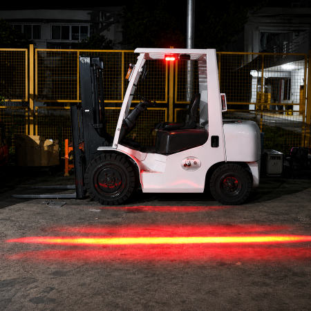 Forklift Safety Zone Pedestrian Red LED Warning Light (5) Forklift Safety Zone Pedestrian Red LED Warning Light (5)