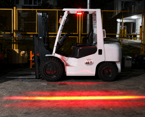 Forklift Safety Zone Pedestrian Red LED Warning Light (5) Forklift Safety Zone Pedestrian Red LED Warning Light (5)