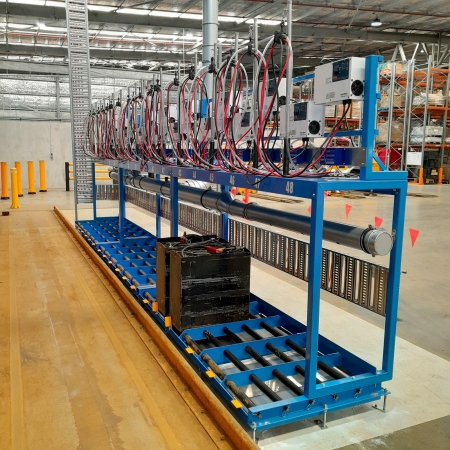 Warehouse Distribution Centre Battery Room Second Shift Battery Roller Racking Custom Warehouse Distribution Centre Battery Room Second Shift Battery Roller Racking Custom